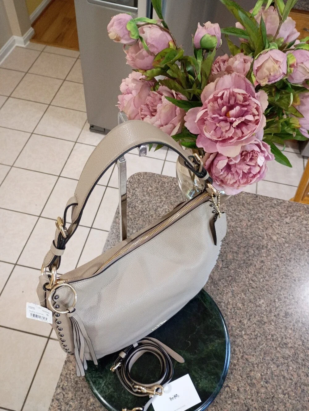 NWT Coach Sutton Hobo Scallop Rivets